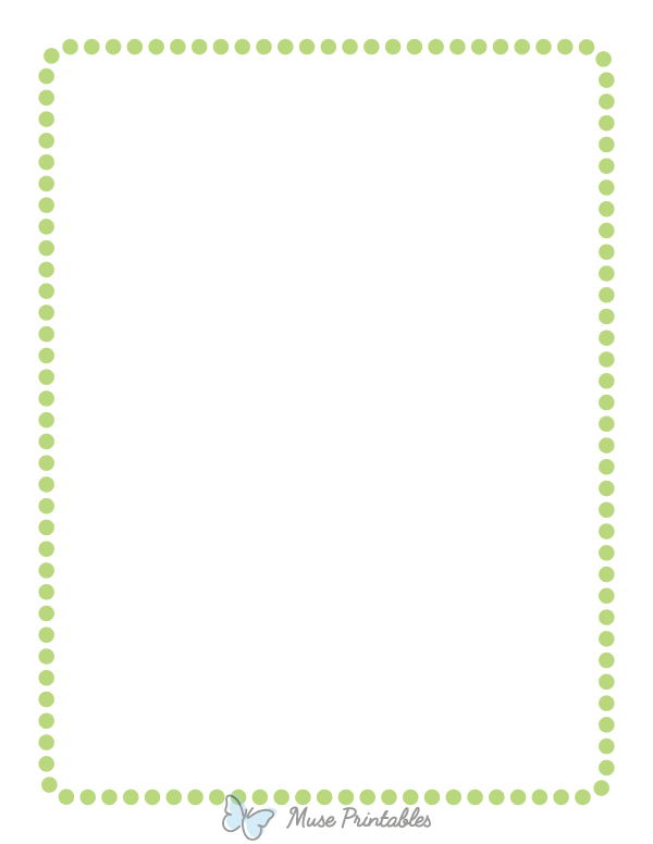 Mint Green Rounded Medium Dotted Line Border