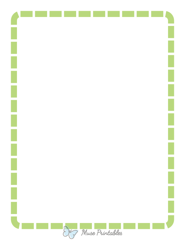 Mint Green Rounded Thick Dashed Line Border
