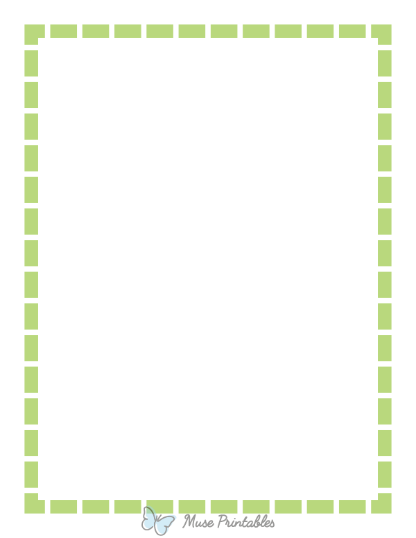 Mint Green Thick Dashed Line Border