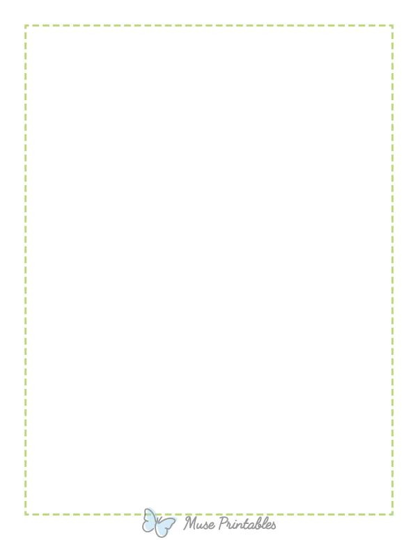 Printable Mint Green Thin Dashed Line Page Border