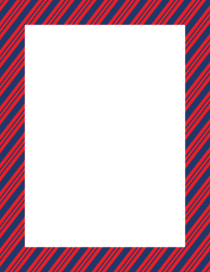 Navy Blue and Red Peppermint Stripe Border