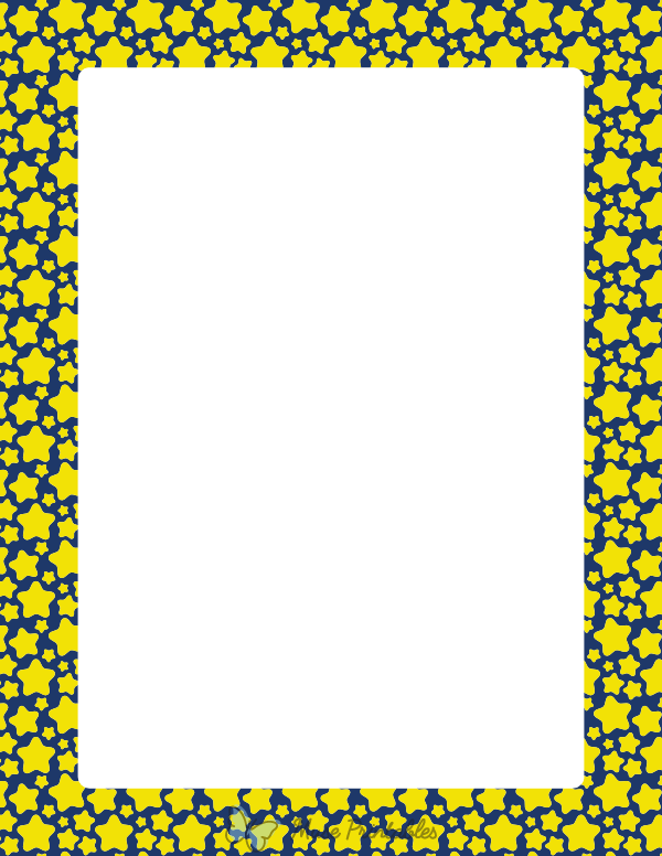 Navy Blue and Yellow Star Border