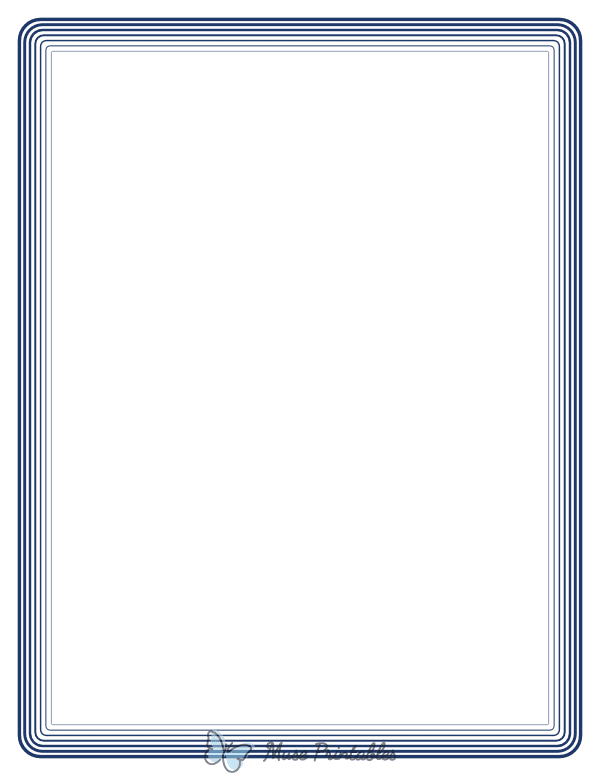 Navy Blue Rounded Concentric Line Border