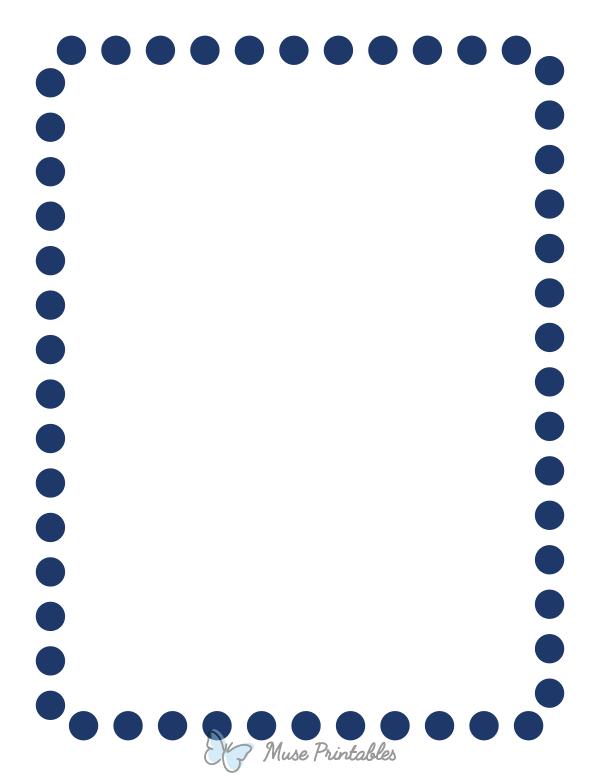 Navy Blue Rounded Thick Dotted Line Border