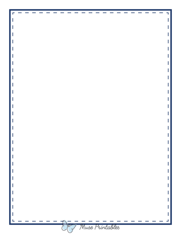 Navy Blue Solid And Dashed Line Border