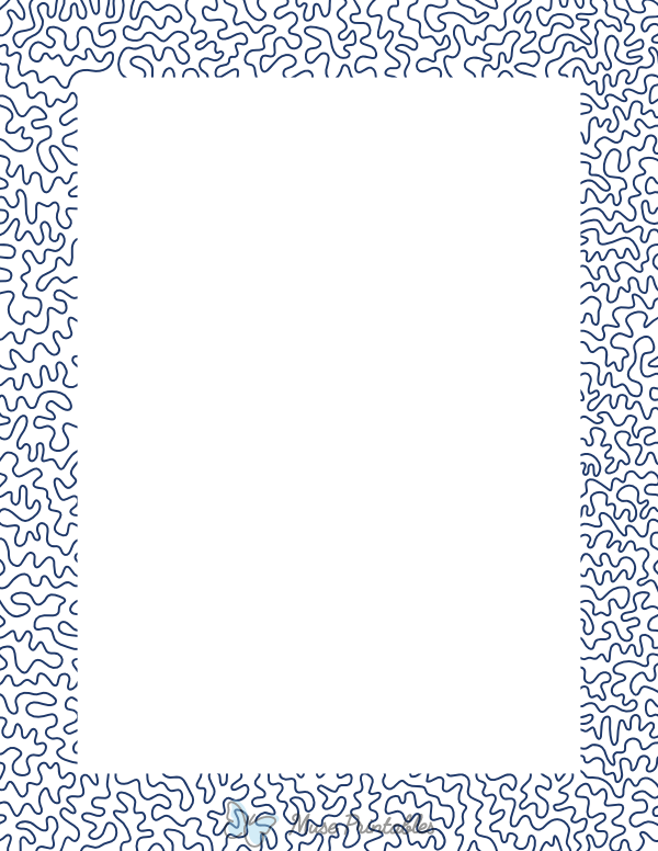 Navy Blue Squiggly Line Border