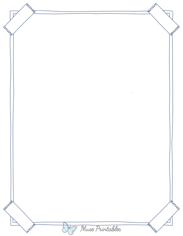 Navy Blue Taped Poster Border