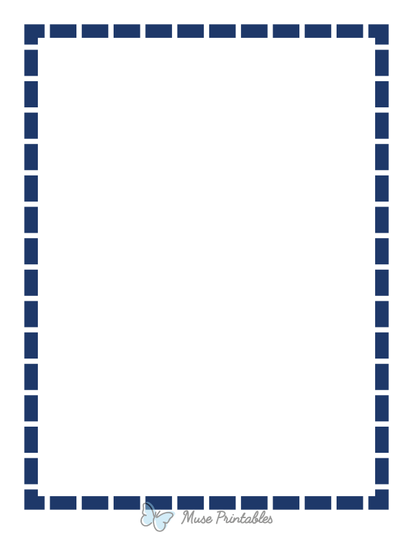 Navy Blue Thick Dashed Line Border
