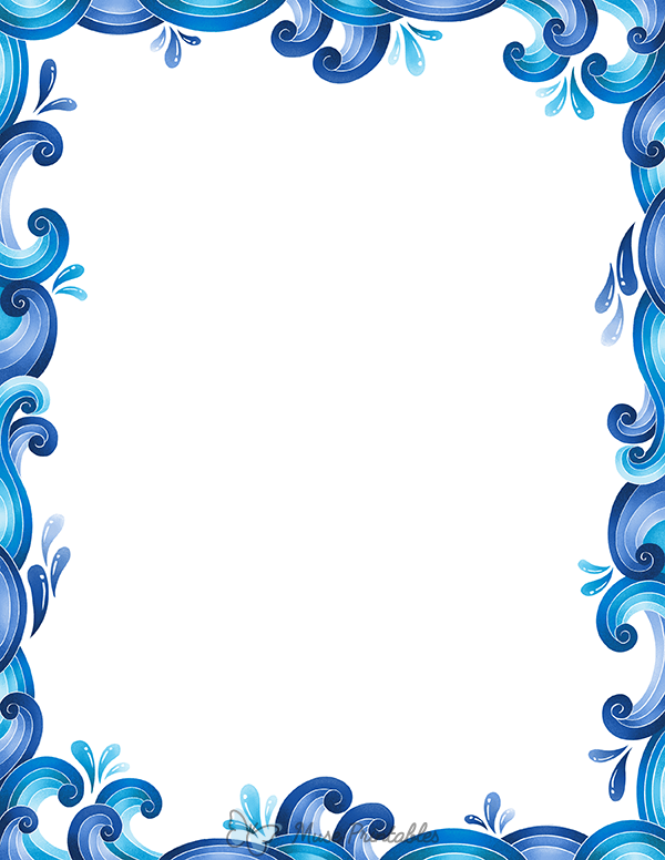 Printable Ocean Wave Page Border