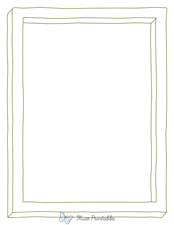 Olive Green 3d Doodle Frame Border