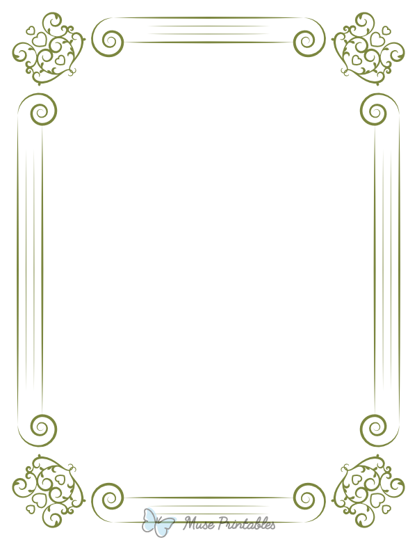 Olive Green Classical Border
