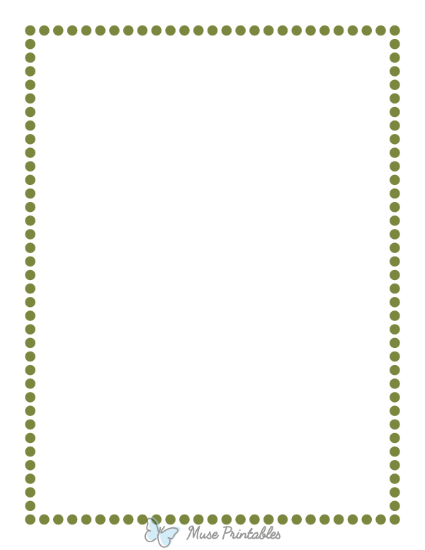 Olive Green Medium Dotted Line Border