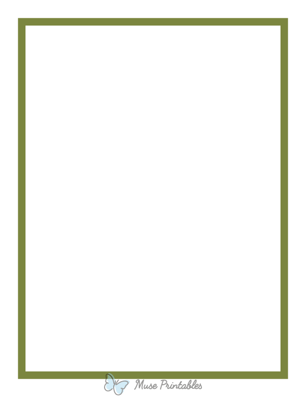 Printable Olive Green Solid Page Border