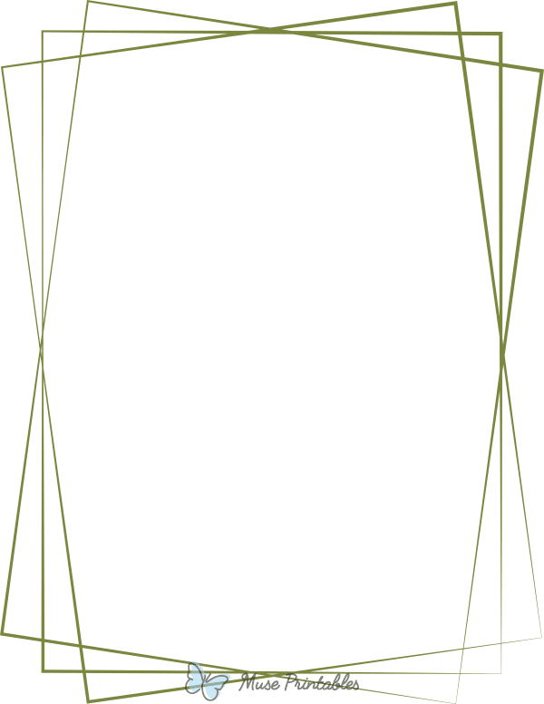 Olive Green Overlapping Line Border
