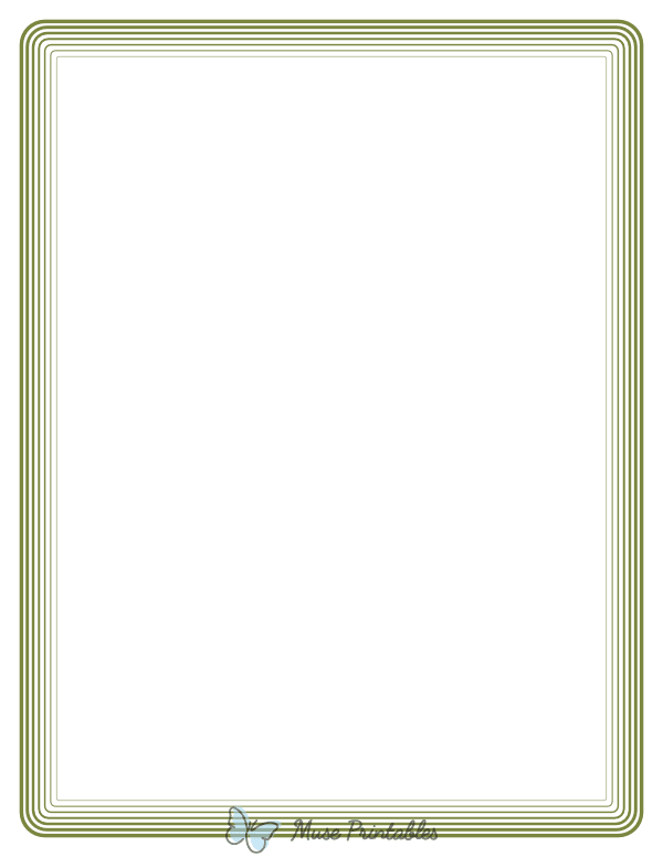 Olive Green Rounded Concentric Line Border