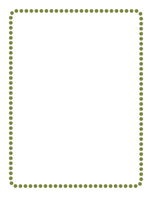 Olive Green Rounded Medium Dotted Line Border