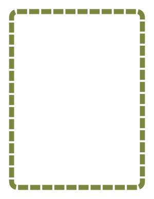 Olive Green Rounded Thick Dashed Line Border