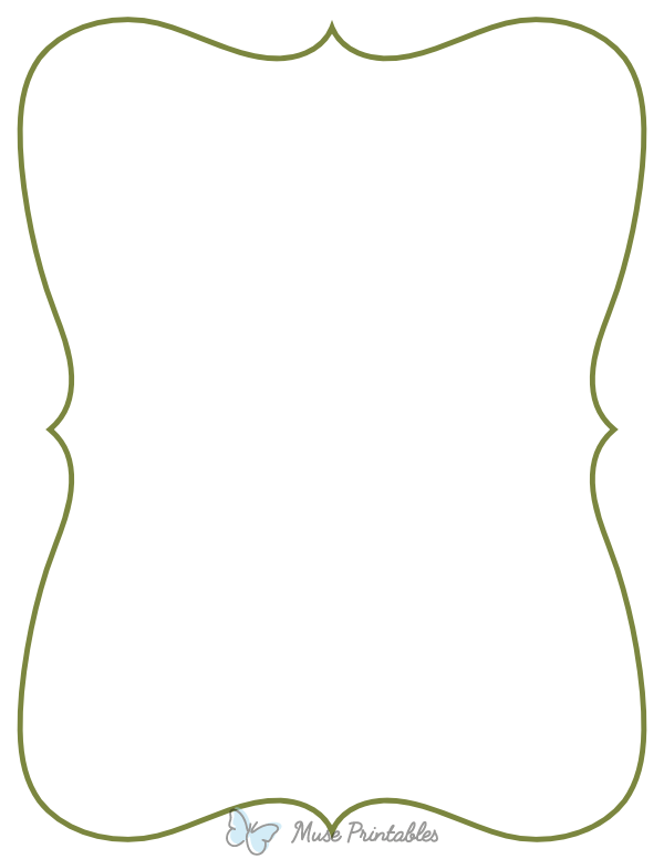 Olive Green Simple Bracket Frame Border