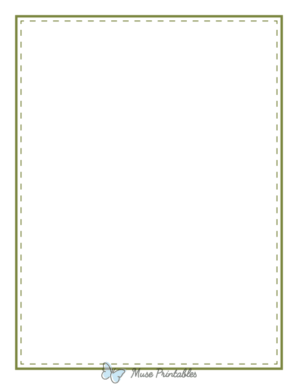 Olive Green Solid And Dashed Line Border