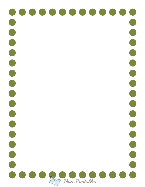Olive Green Thick Dotted Line Border