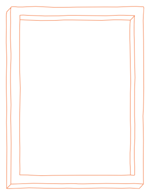 Orange 3d Doodle Frame Border