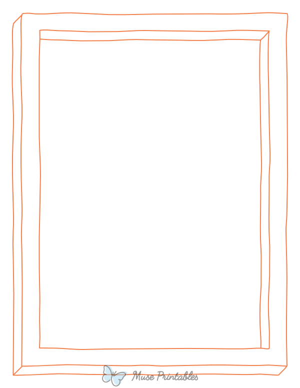 Orange 3d Doodle Frame Border