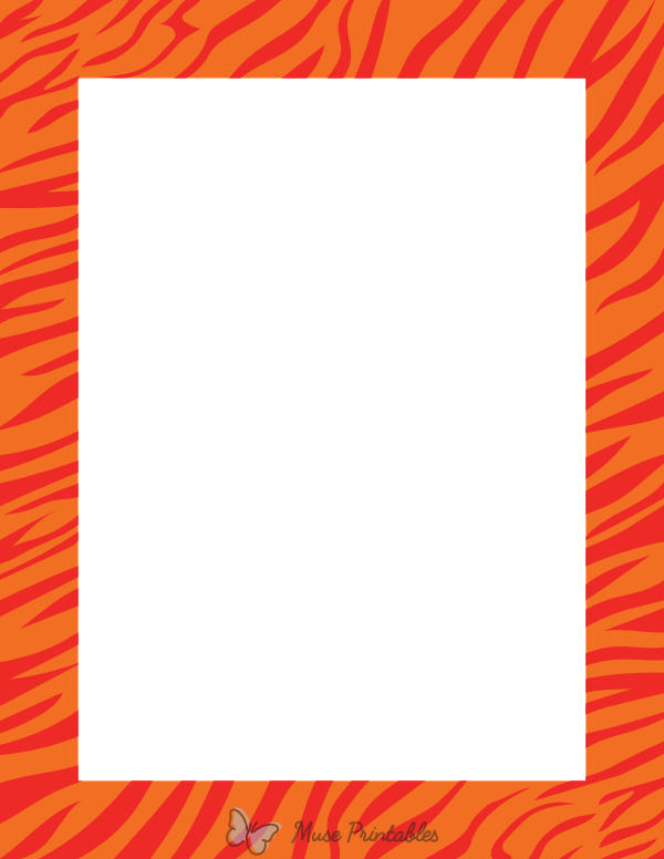 Orange And Red Zebra Print Border