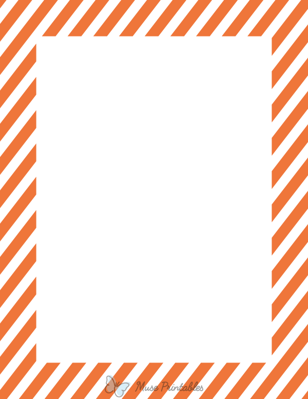 Orange And White Diagonal Striped Border