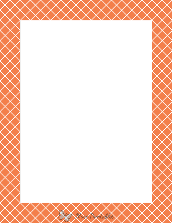 Orange and White Lattice Border