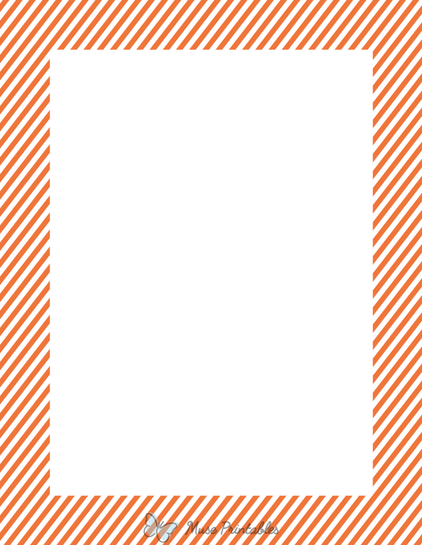Orange And White Mini Diagonal Striped Border