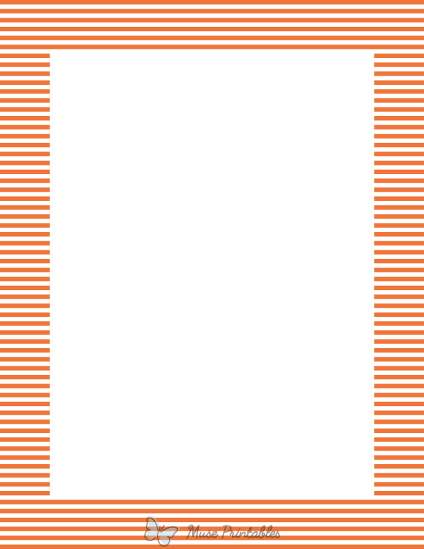 Orange And White Mini Horizontal Striped Border