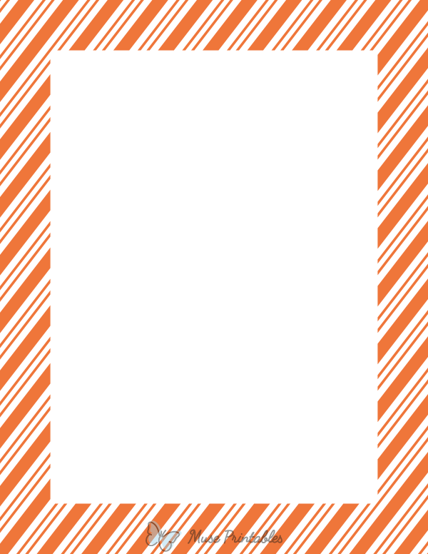 Orange and White Peppermint Stripe Border