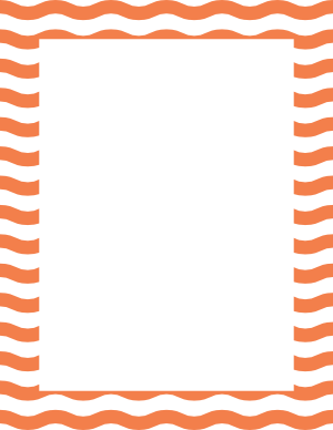 Orange and White Wavy Stripe Border