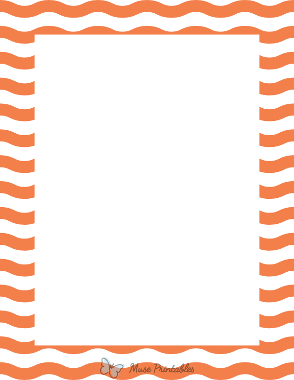 Orange and White Wavy Stripe Border