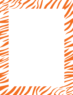 Orange And White Zebra Print Border