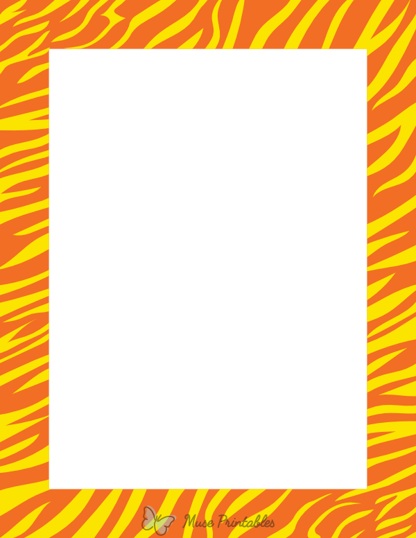 Orange And Yellow Zebra Print Border
