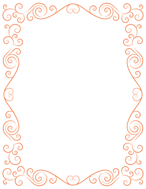 Orange Elegant Swirl Border