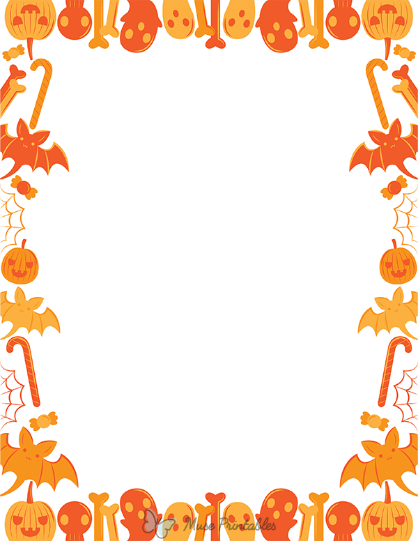 Orange Halloween Border