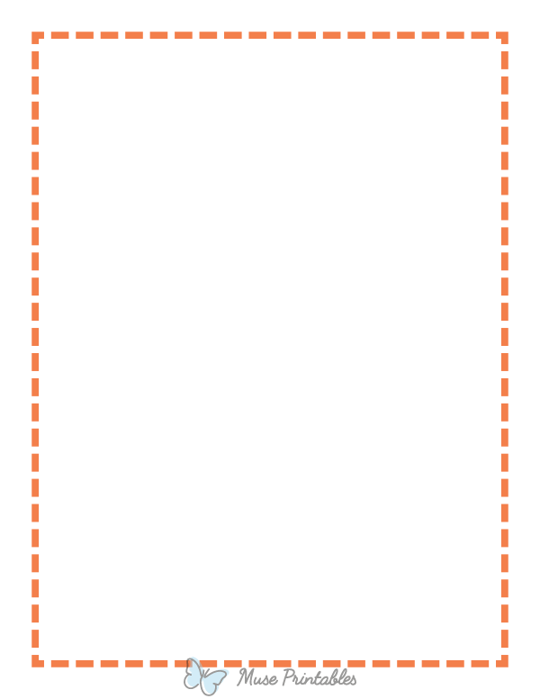 Orange Medium Dashed Line Border
