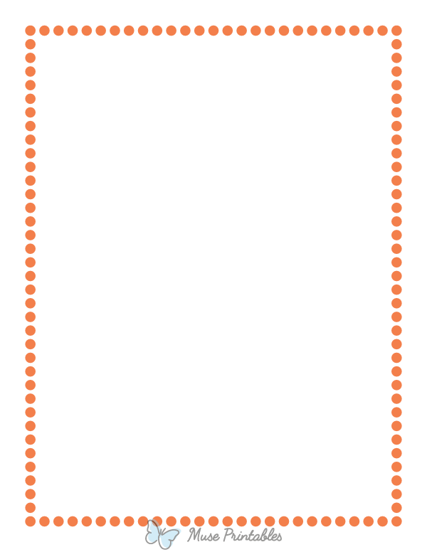 Orange Medium Dotted Line Border