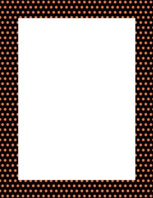 Orange on Black Mini Polka Dot Border