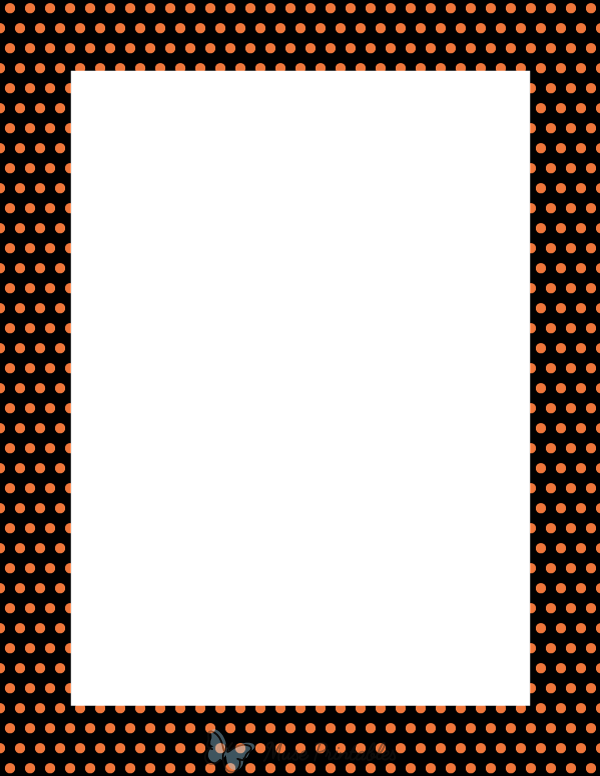 Orange on Black Mini Polka Dot Border