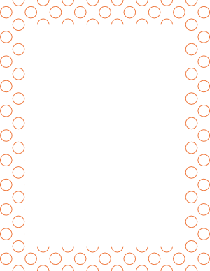 Orange on White Circle Polka Dot Border