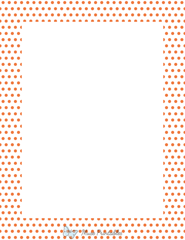 Orange on White Mini Polka Dot Border