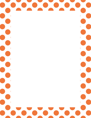 Orange on White Polka Dot Border