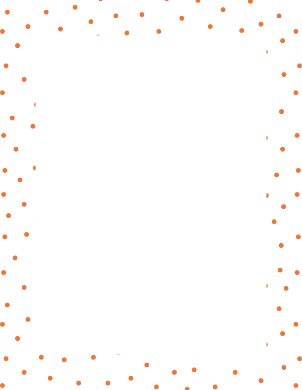 Orange on White Random Mini Polka Dot Border