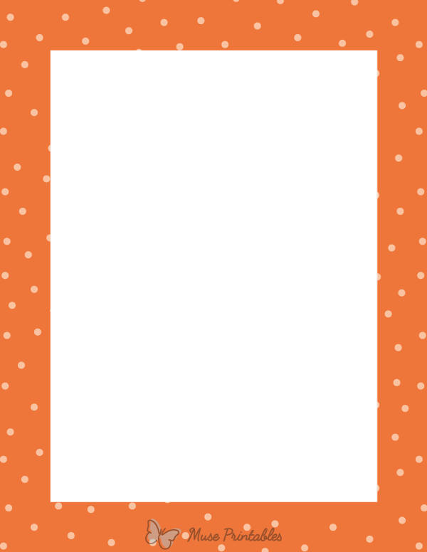 Orange Random Mini Polka Dot Border