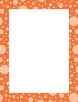 Orange Random Polka Dot Border
