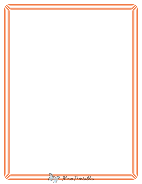 Orange Rounded Concentric Line Border