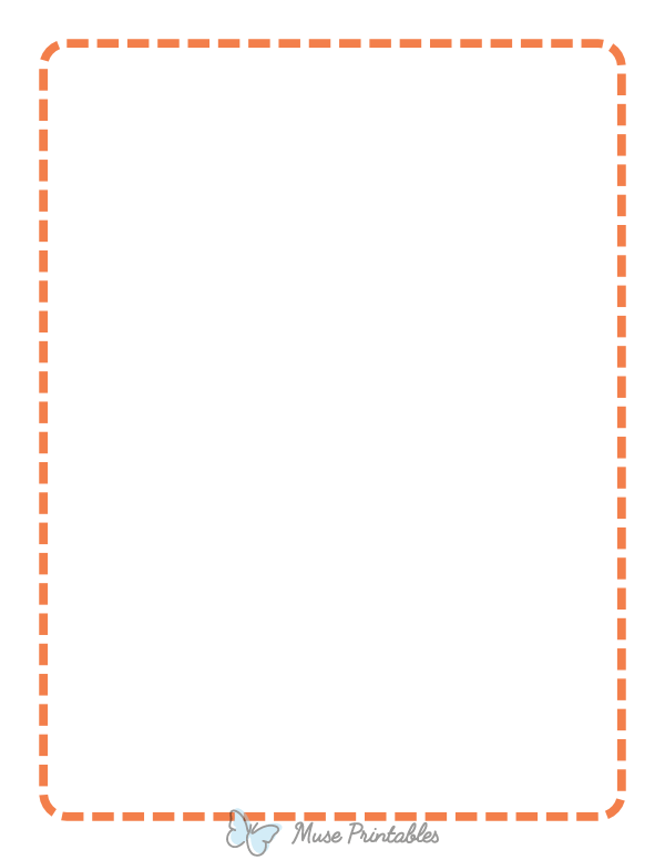 Orange Rounded Medium Dashed Line Border